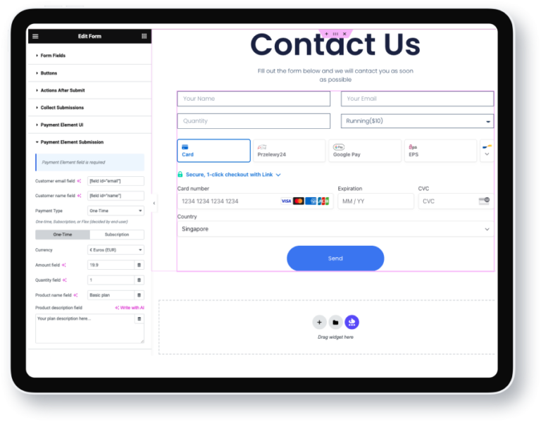 Stripe Integrate with Elementor Form - Pay Addons
